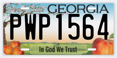 GA license plate PWP1564