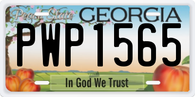 GA license plate PWP1565