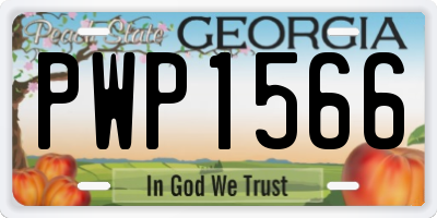 GA license plate PWP1566