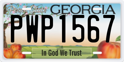 GA license plate PWP1567