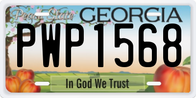 GA license plate PWP1568