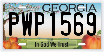 GA license plate PWP1569