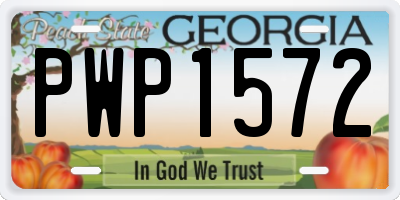 GA license plate PWP1572