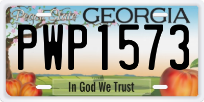 GA license plate PWP1573
