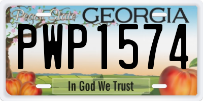 GA license plate PWP1574