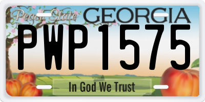 GA license plate PWP1575
