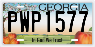 GA license plate PWP1577