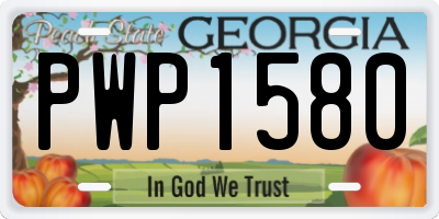 GA license plate PWP1580