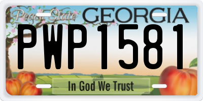 GA license plate PWP1581