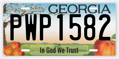 GA license plate PWP1582