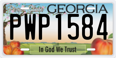GA license plate PWP1584