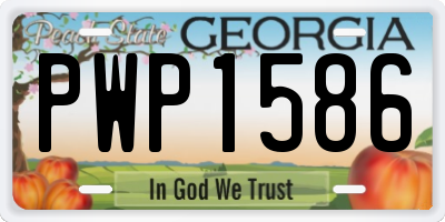 GA license plate PWP1586