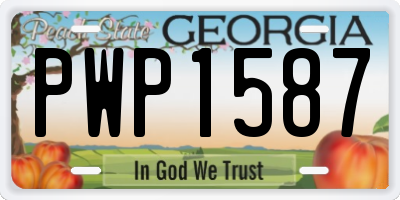GA license plate PWP1587