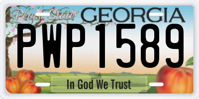 GA license plate PWP1589