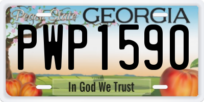 GA license plate PWP1590