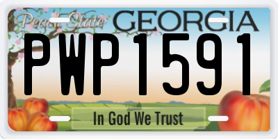 GA license plate PWP1591