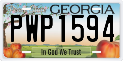 GA license plate PWP1594