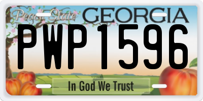 GA license plate PWP1596