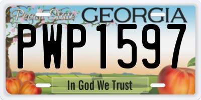 GA license plate PWP1597