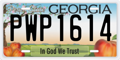 GA license plate PWP1614