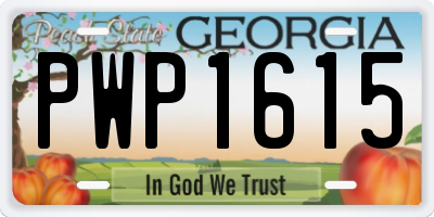 GA license plate PWP1615