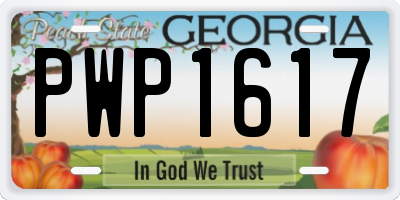 GA license plate PWP1617