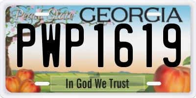 GA license plate PWP1619