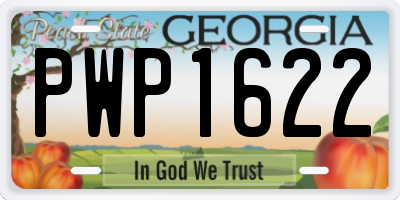 GA license plate PWP1622