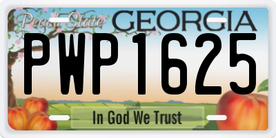 GA license plate PWP1625