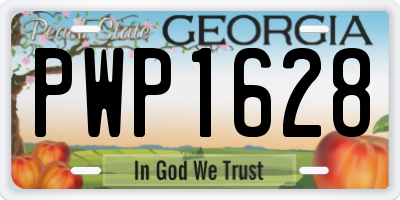 GA license plate PWP1628
