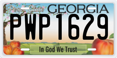 GA license plate PWP1629