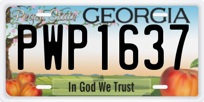 GA license plate PWP1637