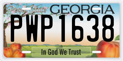 GA license plate PWP1638