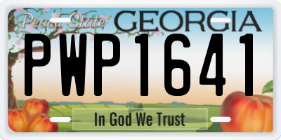 GA license plate PWP1641