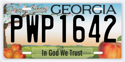 GA license plate PWP1642