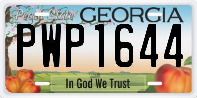 GA license plate PWP1644