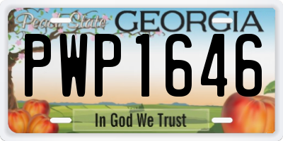 GA license plate PWP1646