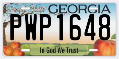 GA license plate PWP1648
