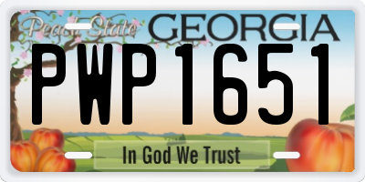 GA license plate PWP1651