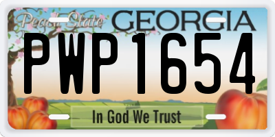GA license plate PWP1654