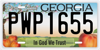 GA license plate PWP1655
