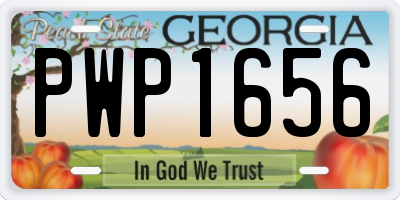 GA license plate PWP1656