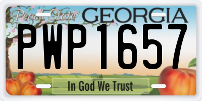 GA license plate PWP1657