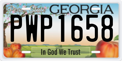 GA license plate PWP1658
