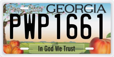 GA license plate PWP1661