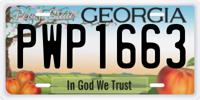 GA license plate PWP1663