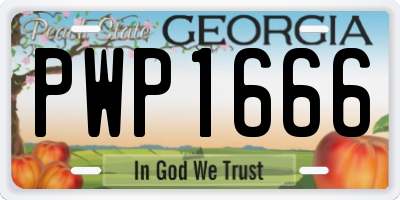 GA license plate PWP1666