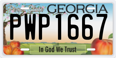 GA license plate PWP1667