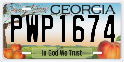GA license plate PWP1674