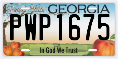 GA license plate PWP1675